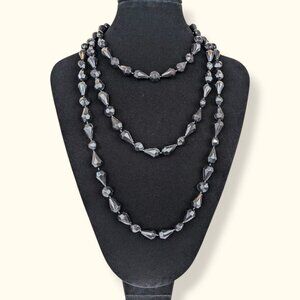 (2/$20) Long Black Beaded Infinity String Necklace
